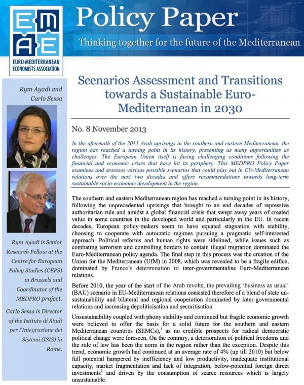 Scenarios Assessment and Transitions towards a Sustainable Euro-Mediterranean in 2030